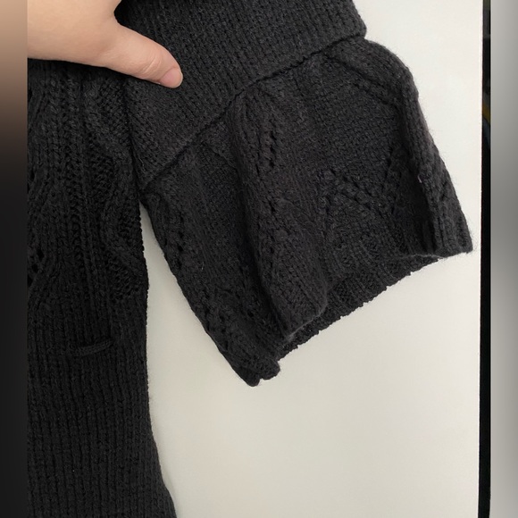 Boho Black Crochet Sweater Dress NWT - Picture 5 of 8